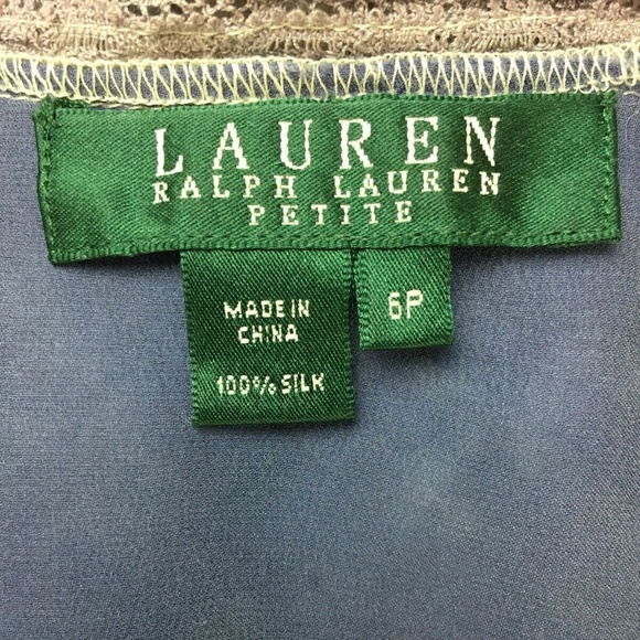 Lauren Ralph Lauren Sz 6P 100% Silk Button Up - Picture 8 of 8